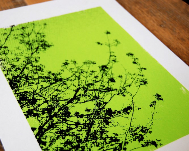 Trees screenprint close up1